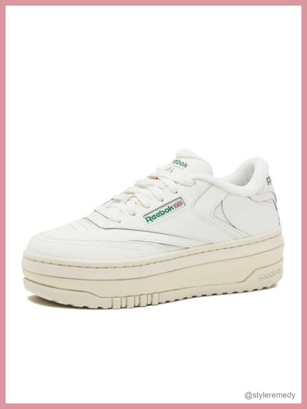 Platform Sneakers Leather Upper Lace-Up Casual Tennis Shoes
